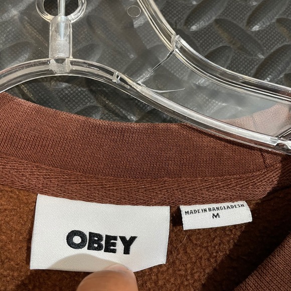 OBEY Brown Bone Skeleton Graphic Pullover Crew Neck Sweater Men's Size Medium - Picture 3 of 9